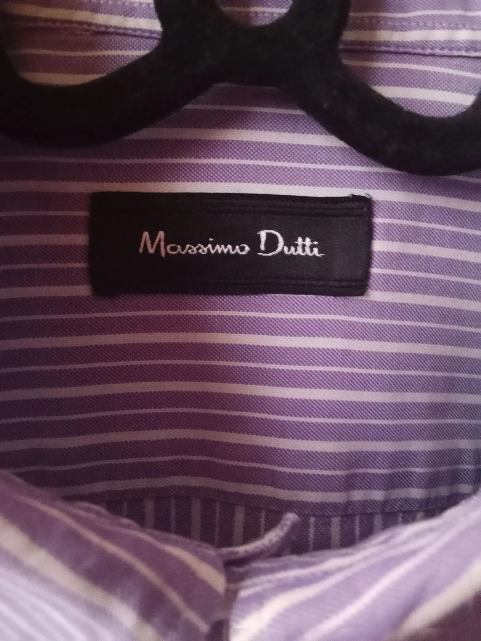 Camisa masculina de listras brancas e lilás Massimo Dutti tamanho XL como nova em perfeito estado – photo 14